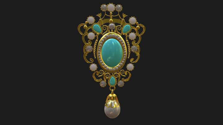 Skirt Brooch 3D Model