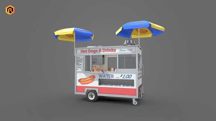 Food Cart | Low-poly PBR 3D Model 3D Model