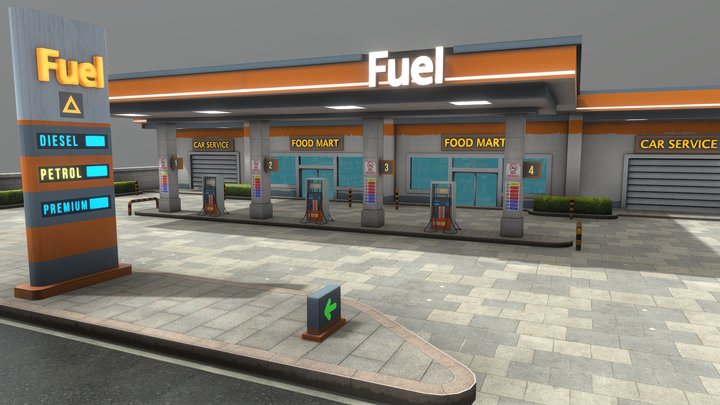 Gas Station 3D Model
