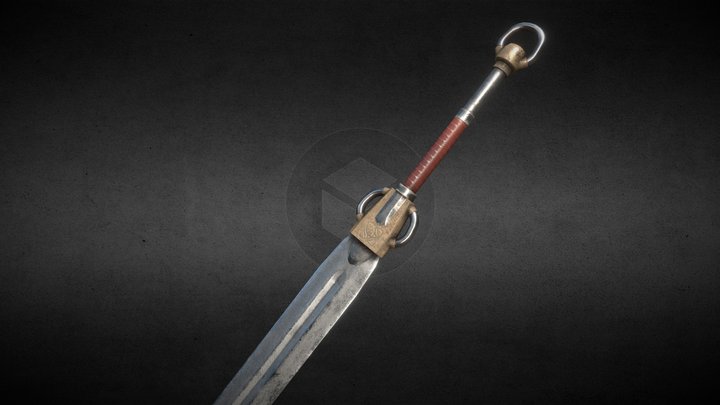 Fantasy Barbarian Sword 3D Model