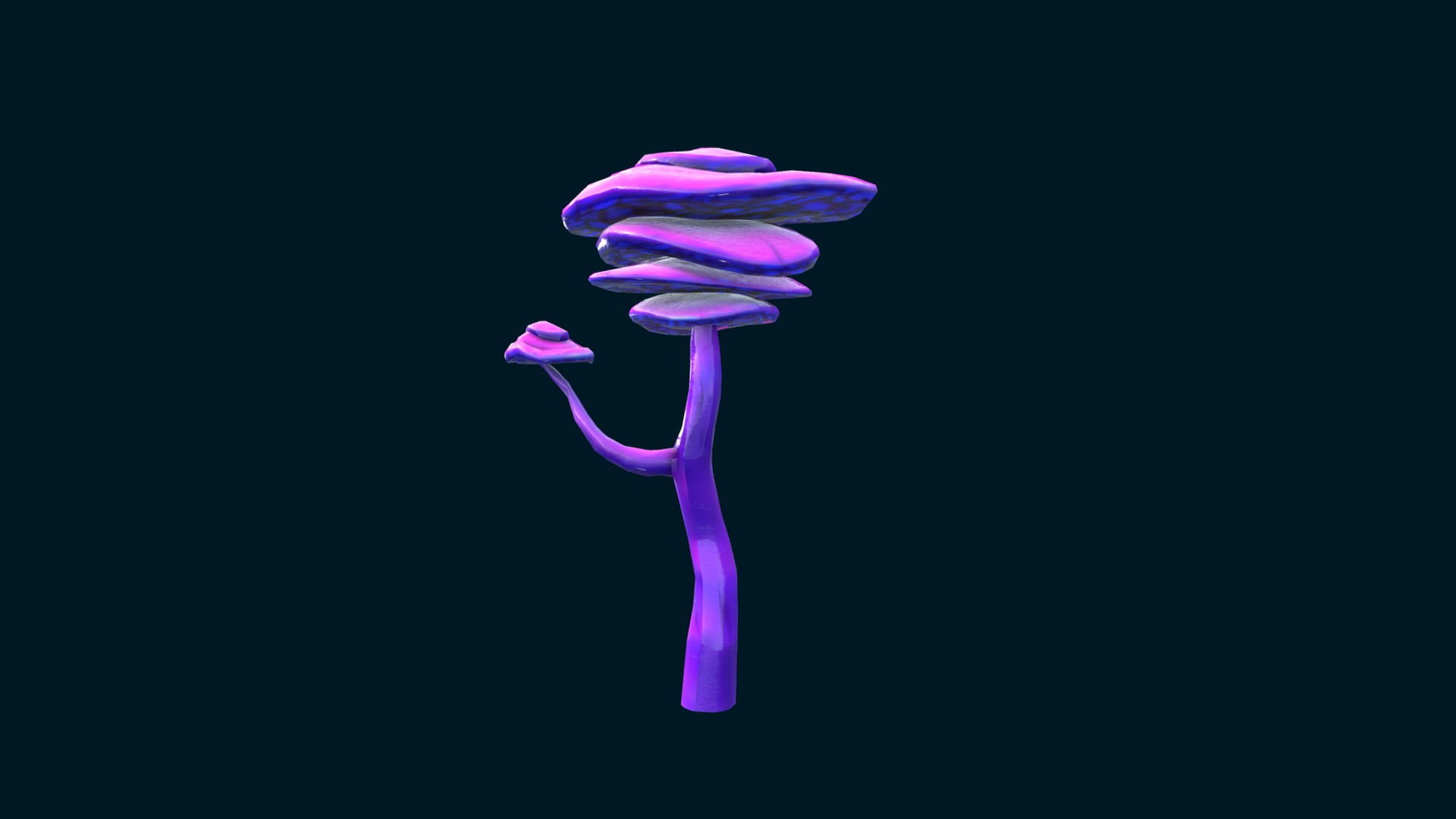 3D model Mushroom - This is a 3D model of the Mushroom. The 3D model is about a purple light in the dark.
