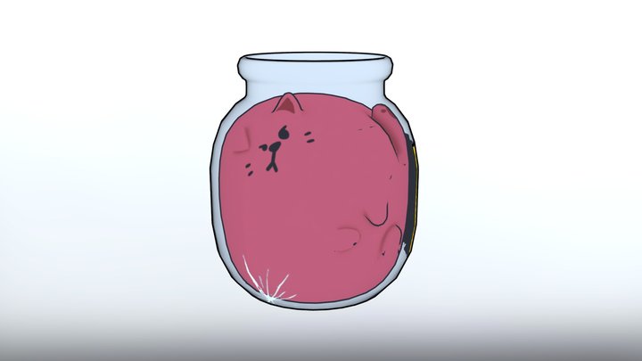 Cat In A Jar 3D Model