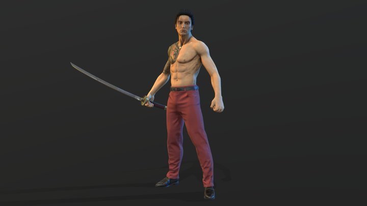 Asian Gangster Yakuza 3D Model