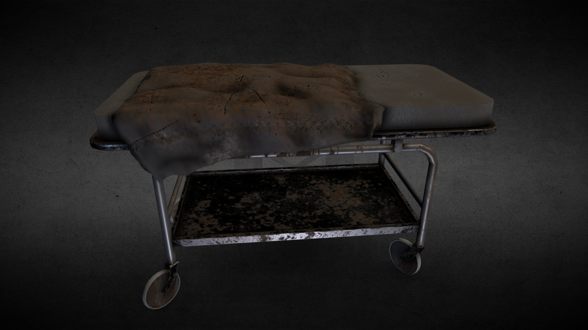 3D model Hospital Bed - This is a 3D model of the Hospital Bed. The 3D model is about a machine on the counter.
