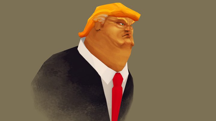 Mr. Trump Caricature 3D Model