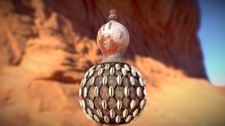 Tribal Bottle Gourd 3D Model