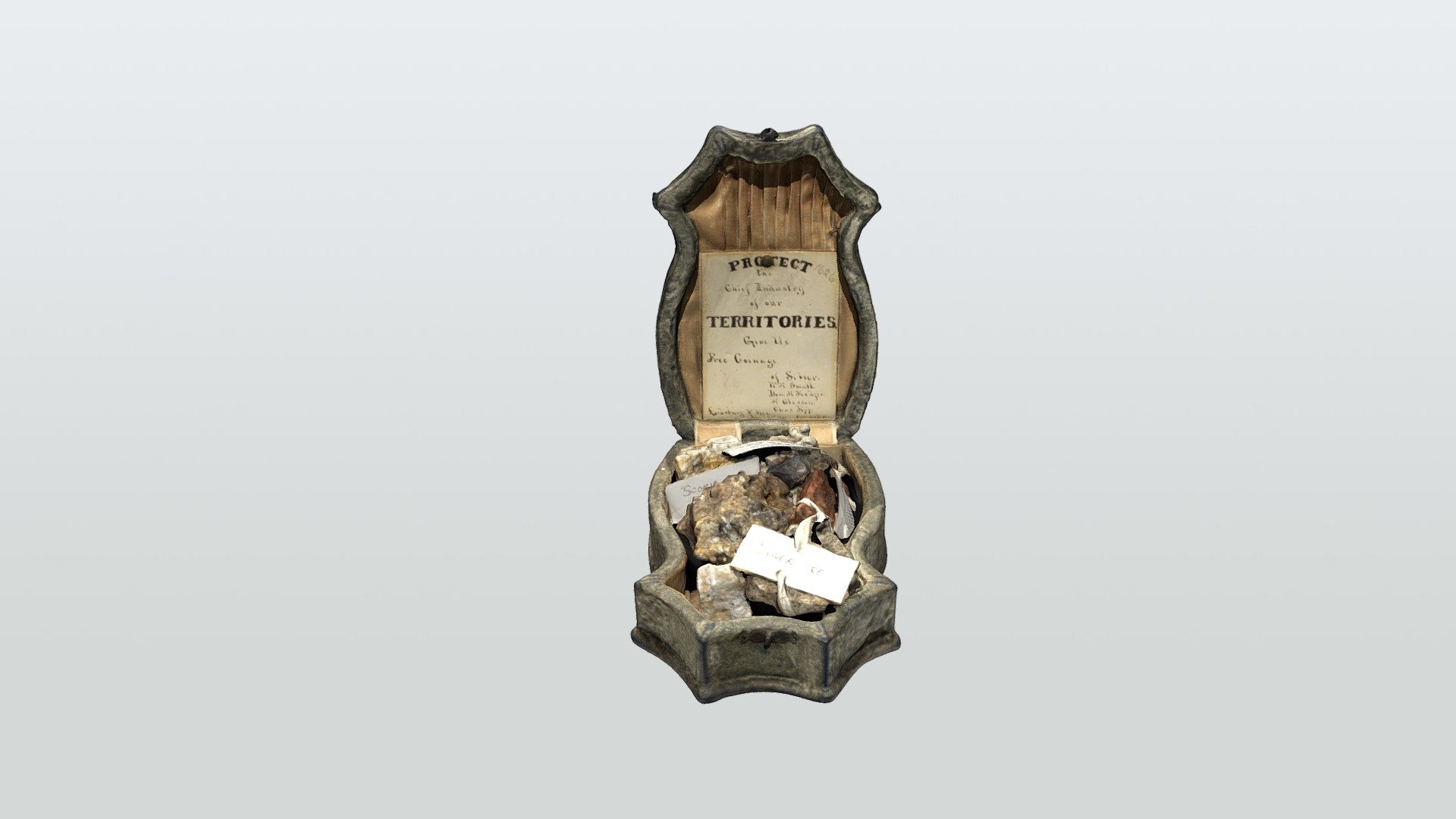 Velvet Box of Ore Samples Open