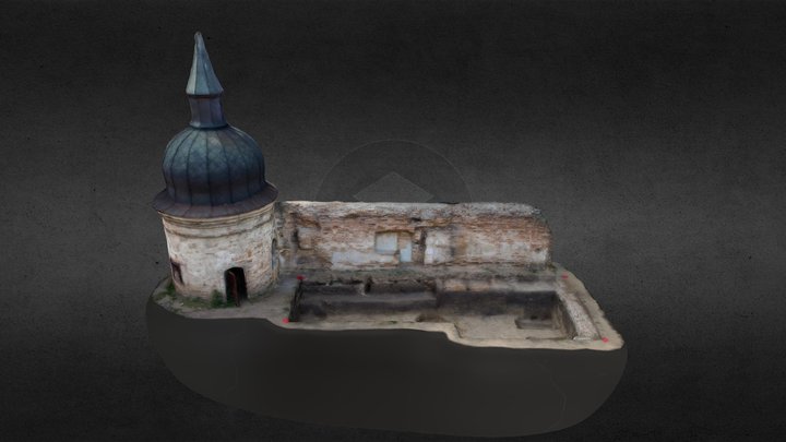 Наріжна башта мурів XVIII ст. та розкоп. 3D Model