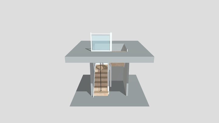 Primed Softwood, Grooved Glass 3D Model
