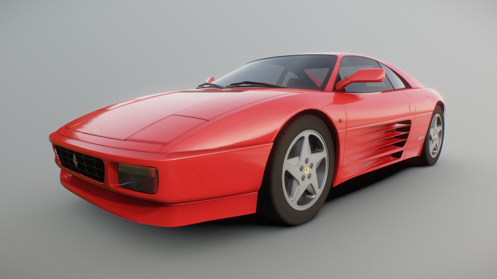 3D model Ferrari 348TB - This is a 3D model of the Ferrari 348TB. The 3D model is about a red sports car.