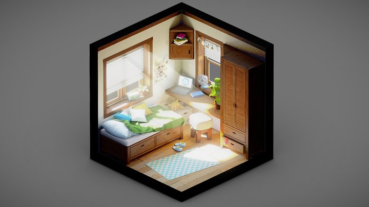 Tiny Isometric Room 3D Model