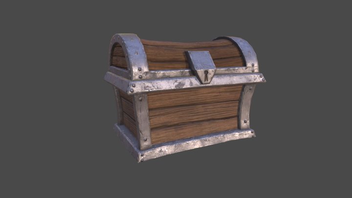 Stylized Treasure Chest 3D Model