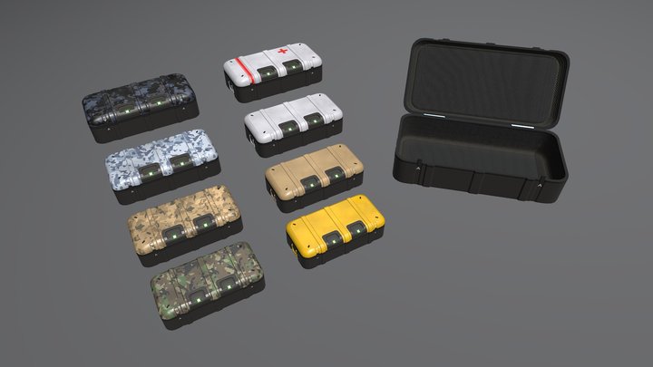 Sci Fi Weapon Boxes 3D Model