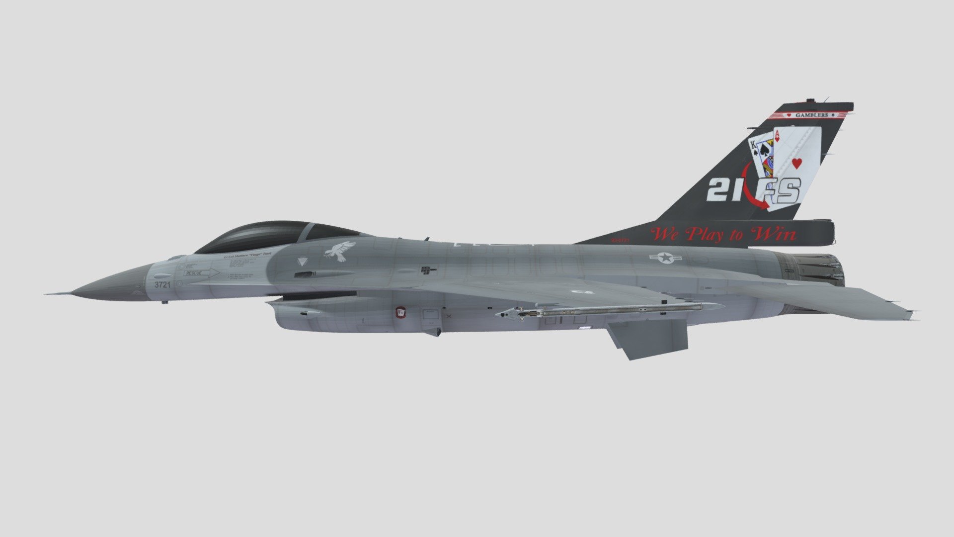 F-16A Block 20 93-0721 21st FS 20th Anniversary - 3D model by TSGT ...