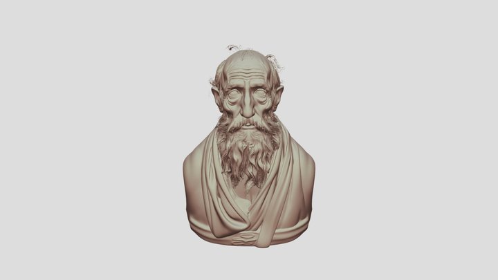 elderly ascetic man, age 75-85,
