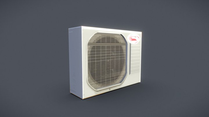 Air Conditioner AC Air fan Stylized Low Poly 3D Model