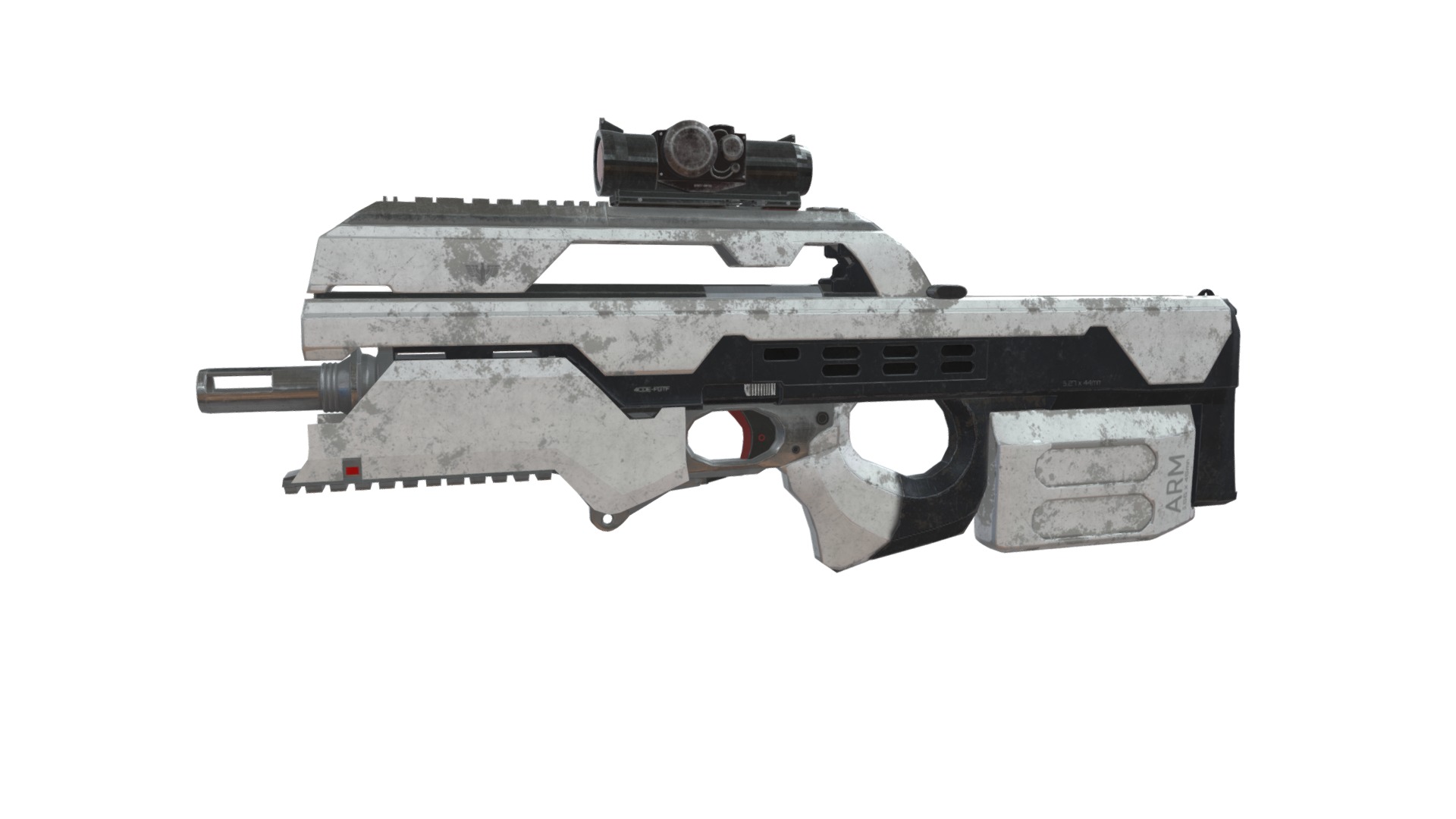 3D model Futuristic Rifle - This is a 3D model of the Futuristic Rifle. The 3D model is about a black and silver gun.