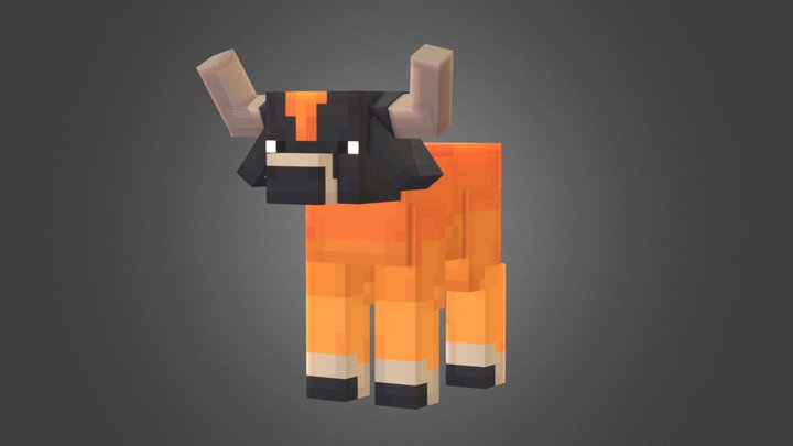 Long Horned Cow - Custom Minecraft Model 3D Model