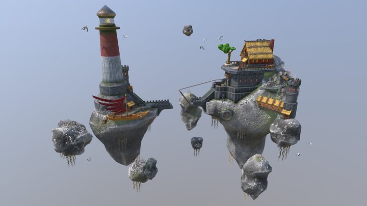 Flying Lighthouse 3D Model