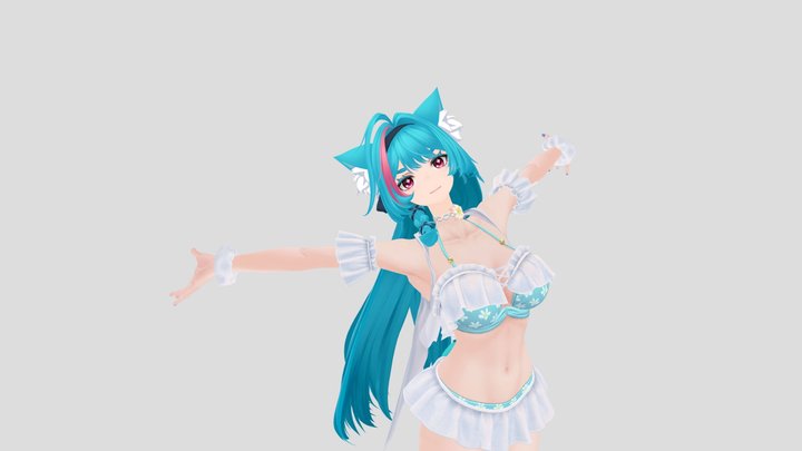 Mint Swimsuit Animated- Neverness To Everness 3D Model