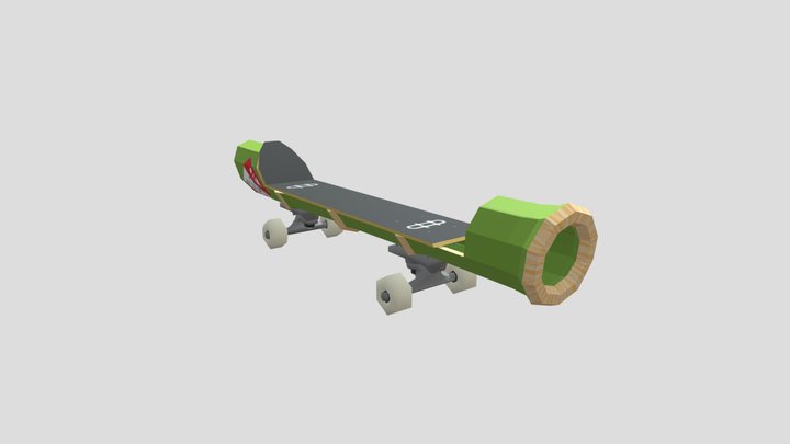 Bamboo Skatboard 3D Model