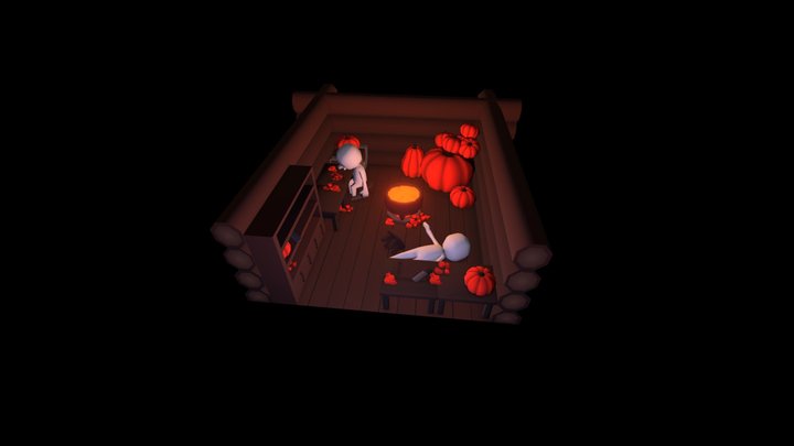 pumpkin scene 3D Model