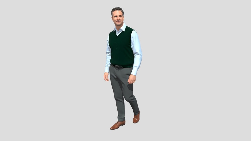 Smart Casual Gentleman In A Green Vest