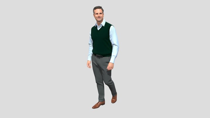 Smart Casual Gentleman In A Green Vest – Modelo 3D gratuito STL