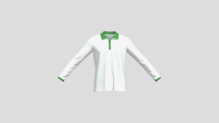 t-shirt_polo_lengan_panjang 3D Model