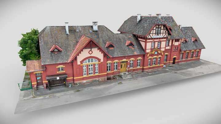 Zabytkowy dworzec PKP - Marciszów, Dolny Śląsk 3D Model