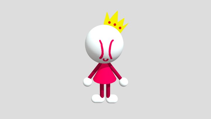 Princess Stickwoman 1 3D Model