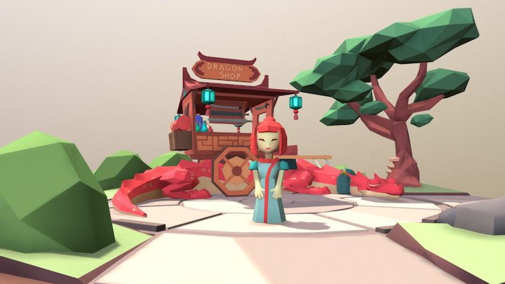 Mobile Dragon Shop 3D Model