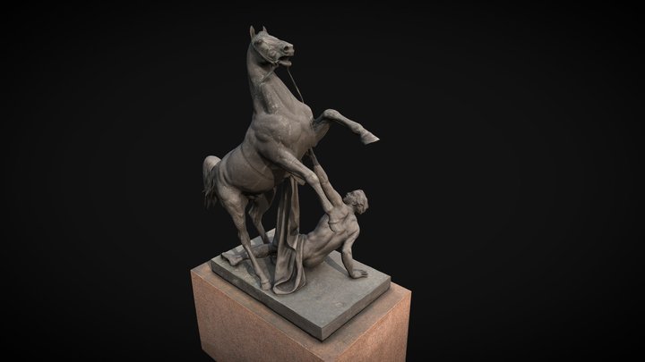S-Petersburg, "Taming of horses",Anichkov bridge 3D Model