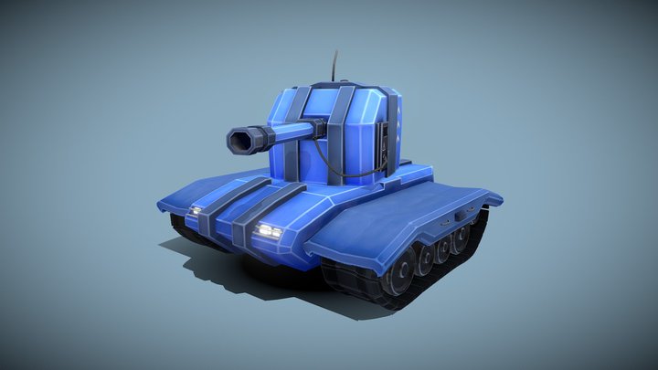 Low Poly Tank 3D Model