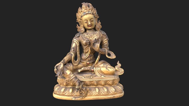 明鎏金乌斯藏佛铜造像 3D Model