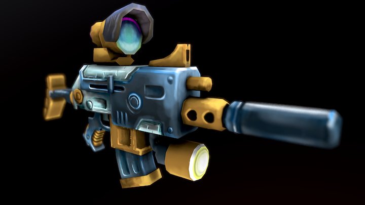 Assault Rifle Hand-Painted 3D Model