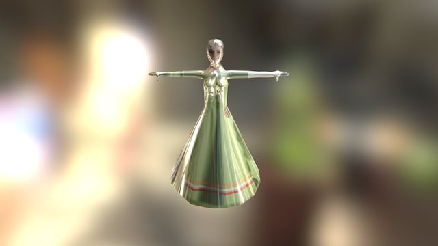 Female Frock Unwrap 3D Model