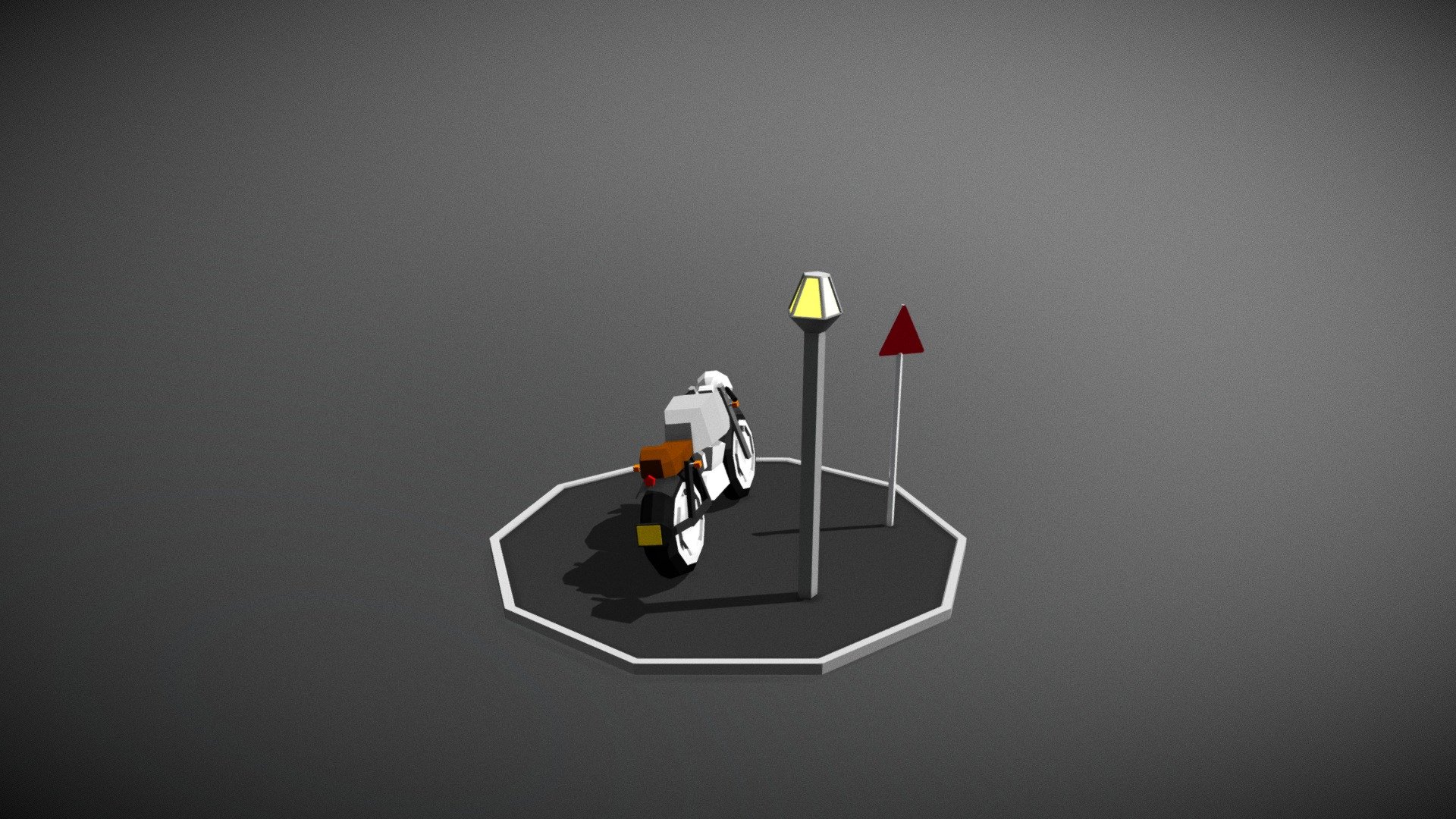 Cafe Racer low poly scene