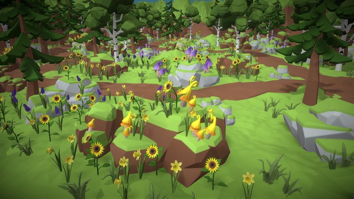 Free Low Poly Forest 3D Model