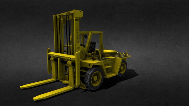 Lowpoly Forklift 3D Model