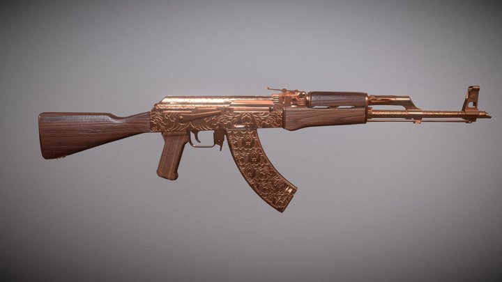 AK-47| Blossom Engravings 3D Model