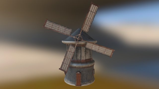 Windmill Textured 3D Model
