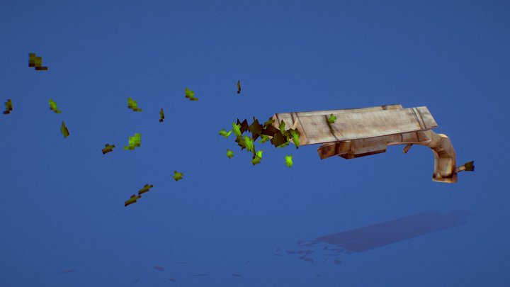 Voima's Birch Shotgun in Low Poly-style – Free 3D Model STL