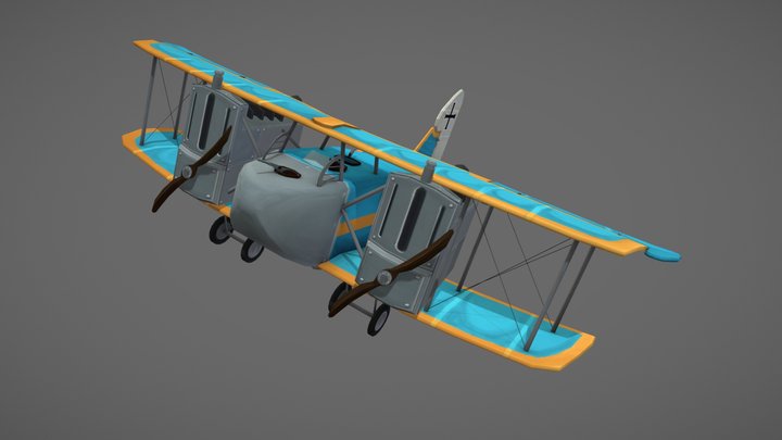 AEG G.IV Stylized Airplane 3D Model