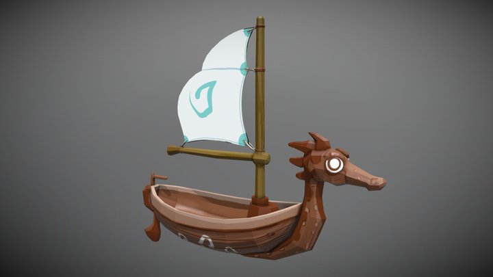 Cartoon Boat 3D Model