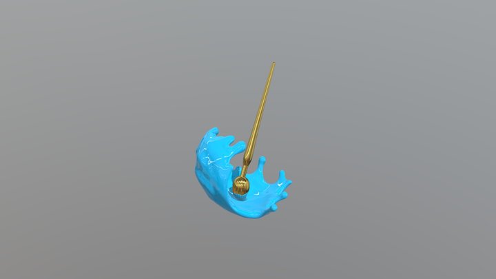 Paintbrush Trophy 3D Model