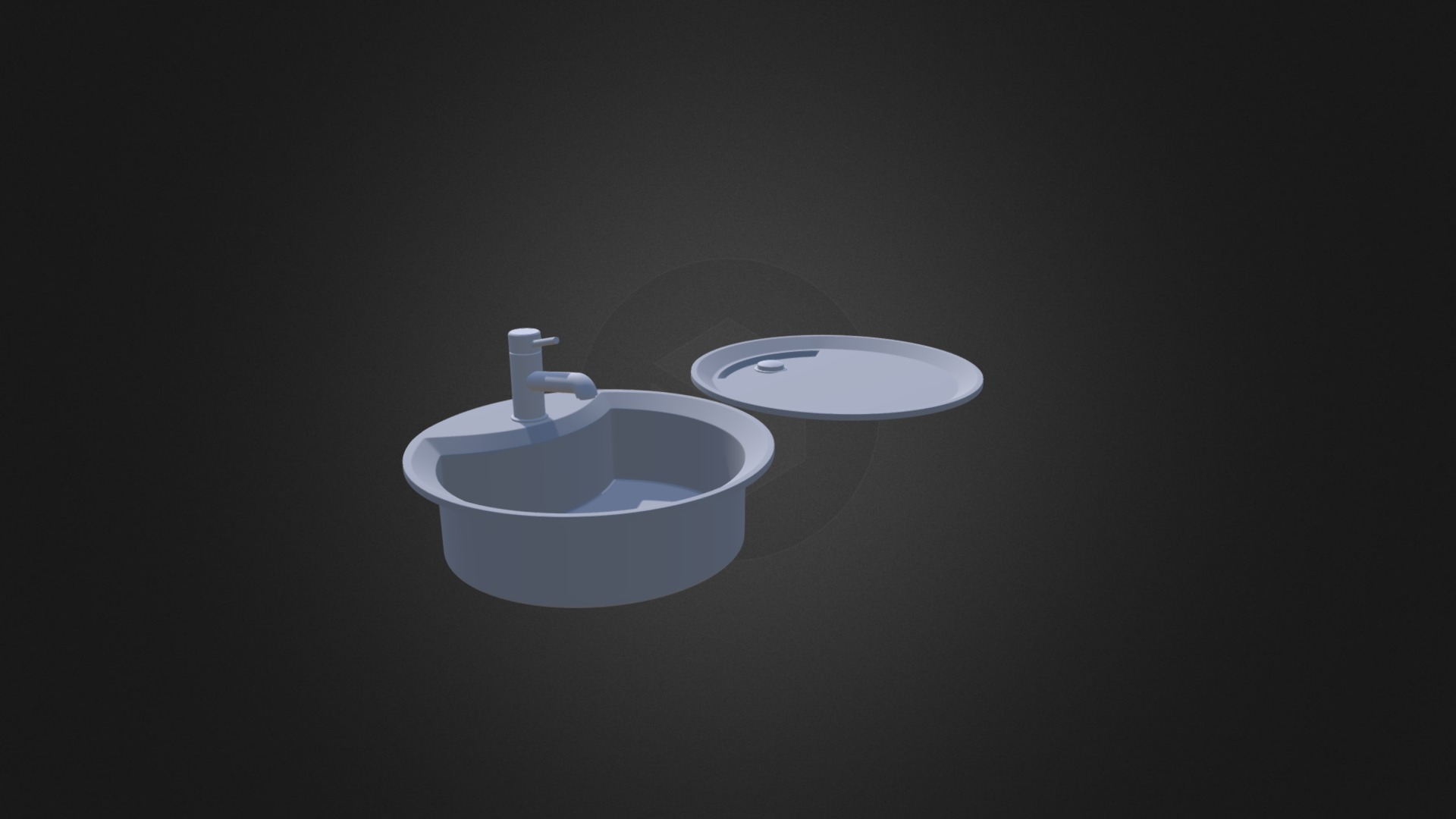3D model Kitchen Sink - This is a 3D model of the Kitchen Sink. The 3D model is about a white light bulb.