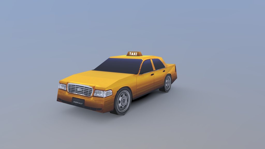 Ford Crown Victoria NYC Taxi Cab (Low Poly)