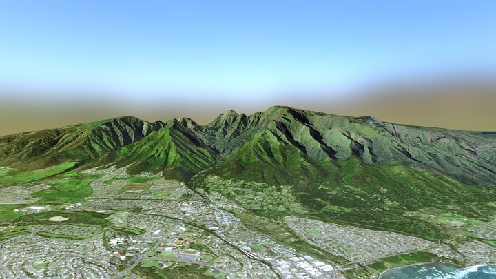 West Maui Hawaii - Terrain Map 3D Model