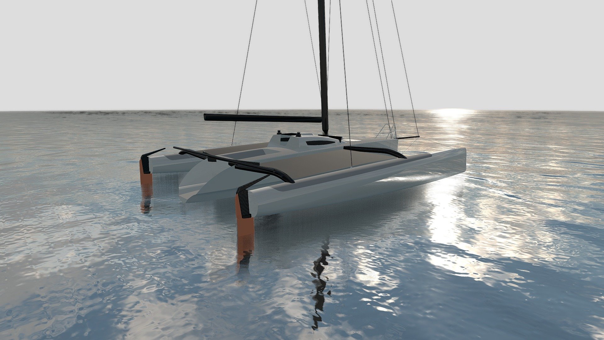 trimaran model sailing boat